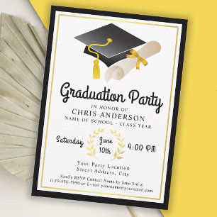 Invitation Retro Vibe Graduation Party