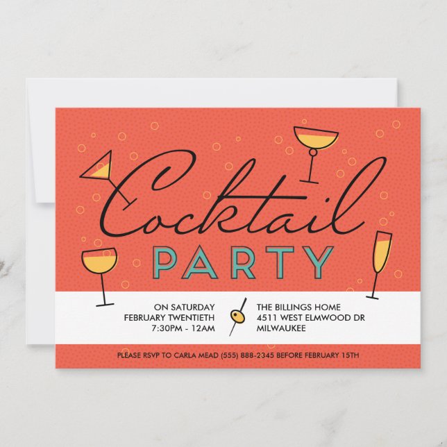 Invitation Retro Vintage Cocktail Party (Devant)