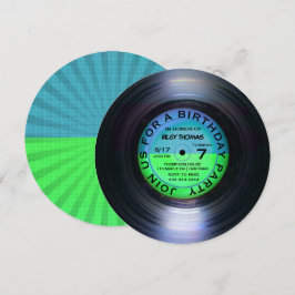 Invitation Retro Vinyl Album Disco Style Anniversaire