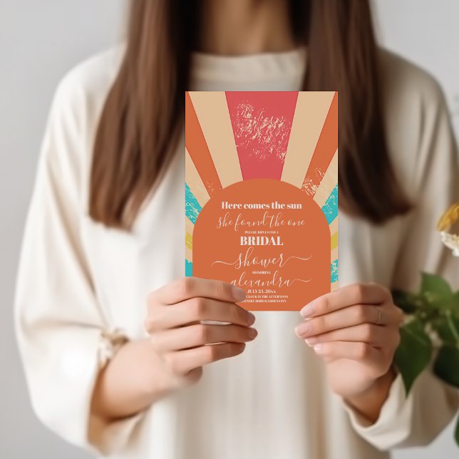 Invitation Retro voici la Fête des mariées du soleil (Créateur téléchargé)