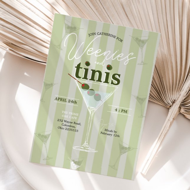 Invitation Retro Weenies et Tinis Enterrement de Vie de Célib (Créateur téléchargé)