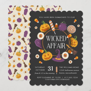Invitation Retro Wicked Affair Halloween Party