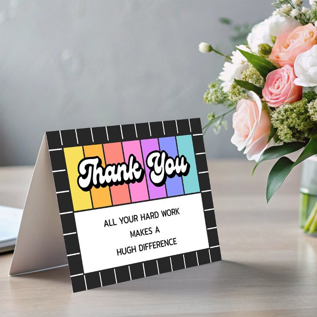 Invitation Retro Your HardWork Fait Une Énorme Différence Mer (Retro Your HardWork Makes Huge Difference ThankYou Card)