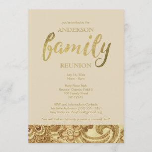 Invitation Retrouvailles élégantes de la famille Gold