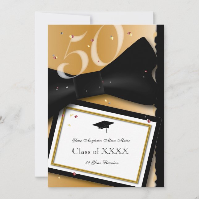 Invitation Retrouvailles personnalisables de 50 ans (Devant)