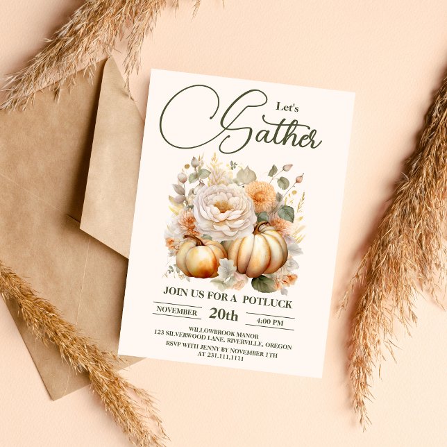 Invitation Retrouvons les fêtes du Dîner d'action de grâce (Créateur téléchargé)