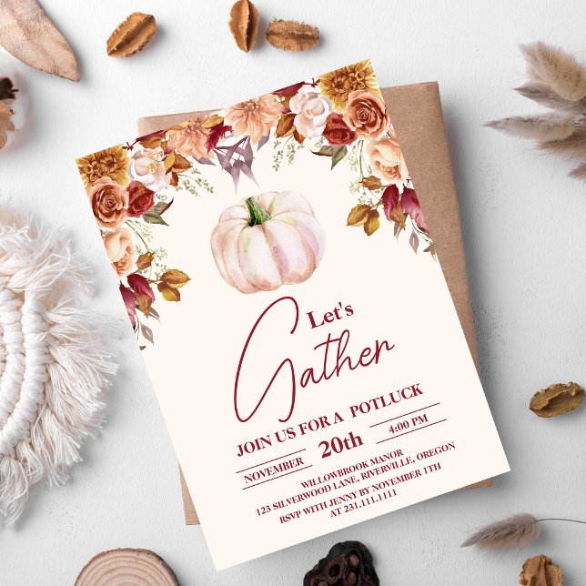 Invitation Retrouvons les fêtes du Dîner d'action de grâce (Créateur téléchargé)