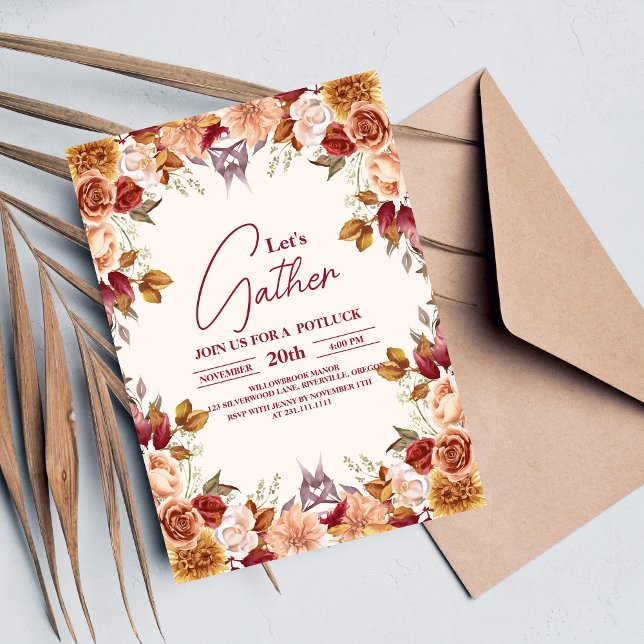 Invitation Retrouvons les fêtes du Dîner d'action de grâce (Créateur téléchargé)