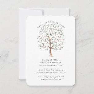 Invitation Réunion annuelle de famille de l'arbre à l'aquarel
