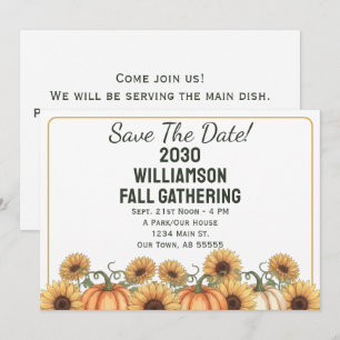 Invitation Réunion d'automne Écrivez la date Tournesol