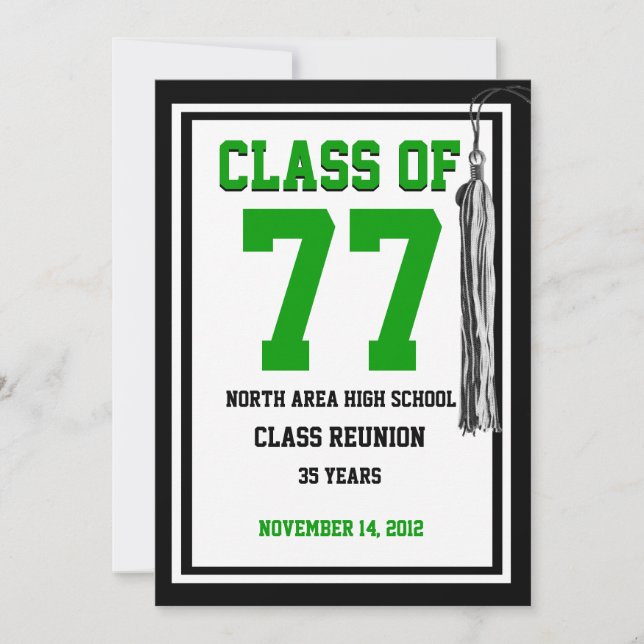 Invitation Réunion de classe avec couleurs changeantes (Devant)