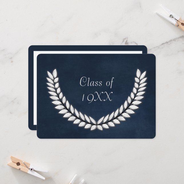 Invitation Réunion De Classe Avec Silver Laural (Devant/Arrière en situation)