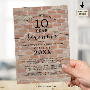 Invitation Réunion de classe chaque année Brick