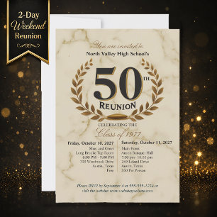 Invitation Réunion de classe élégante 1977 - 50e anniversaire