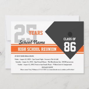 Invitation Réunion de classe secondaire personnalisable