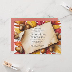 Invitation Réunion de demoiselles d'honneur aux feuilles d'au