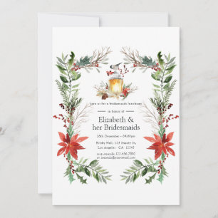 Invitation Réunion de demoiselles d'honneur Noël Pin et Épicé