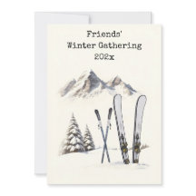 Réunion de famille à la montagne enneigée de ski à