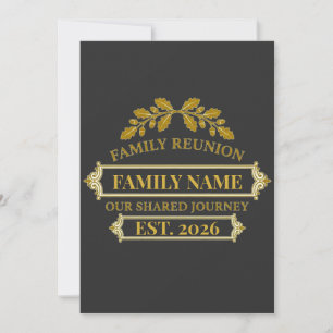 Invitation Réunion de famille feuille de chêne doré Nom et an