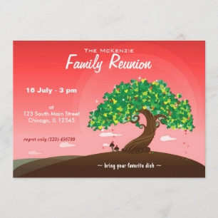 Invitation Réunion de famille (Rouge)
