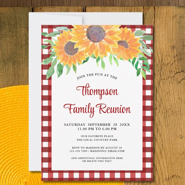 Invitation Réunion de la famille des tournesols (Créateur téléchargé)
