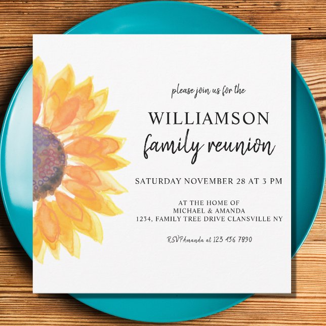 Invitation Réunion de la famille des tournesols (Créateur téléchargé)