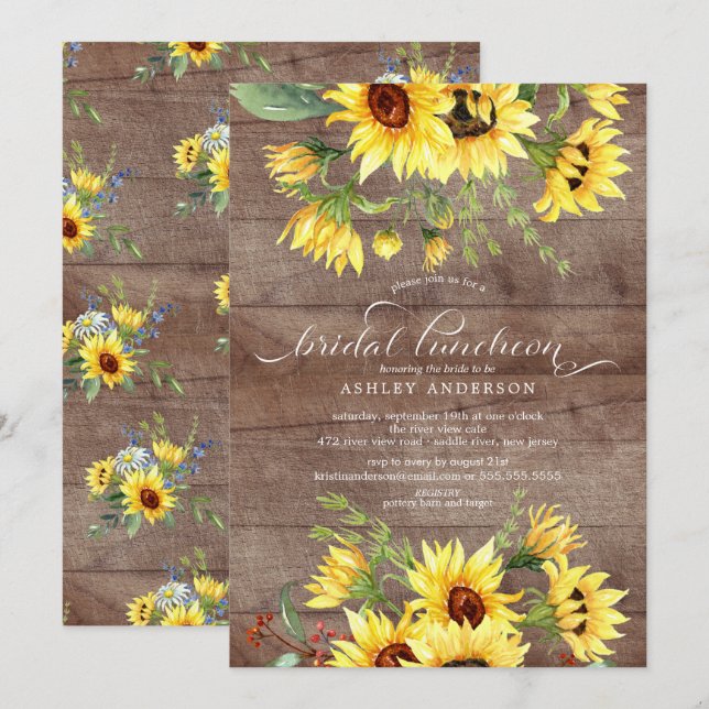 Invitation Réunion de mariage champêtre joyeuse avec tourneso (Devant / Derrière)