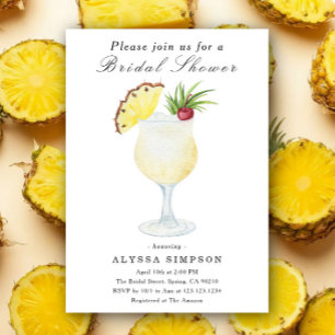 Invitation Réunion de mariage thème cocktail Pina Colada aqua
