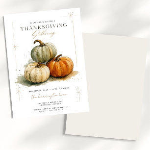 Invitation Réunion de Thanksgiving minimaliste Citrouille