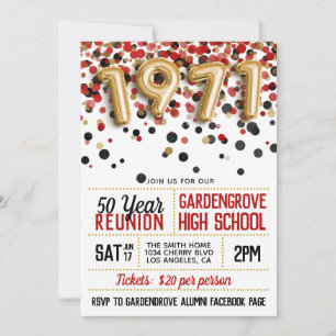 Invitation Réunion du lycée de 1971