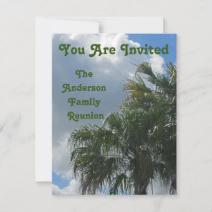 Invitation Réunion en famille Palm Trees Voyage annuel plage