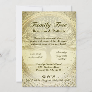 Invitation Réunion familiale - Arbre famille Vintage