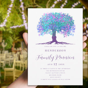 Invitation Réunion familiale de l'arbre généalogique coloré