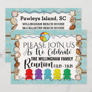 Invitation Réunion familiale de plage, etc Modèle d'invitatio
