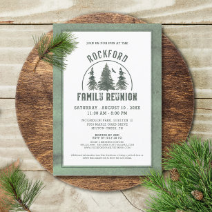 Invitation Réunion familiale Forêt rustique Arbres