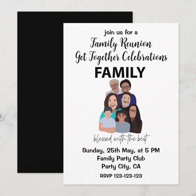 Invitation Reunion Famille Reunion (Devant / Derrière)