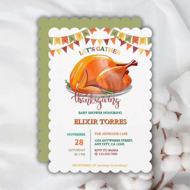 Invitation Réunissons Thanksgiving Turkey Feast Baby shower (Créateur téléchargé)