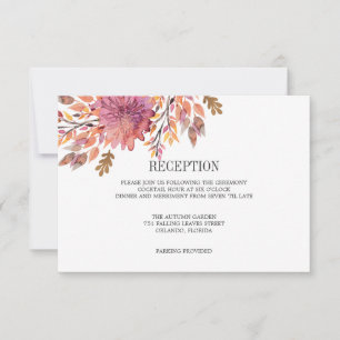 Invitation Rêve d'Automne Enclosure de mariage RÉCEPTION