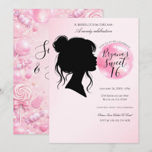 Invitation Rêve de Bubble Gum Rose Célébration Douce 16