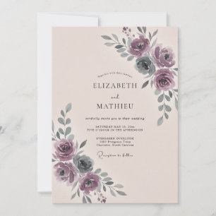 Invitation Rêve Mauve Poussiéreux Mariage d'Hiver