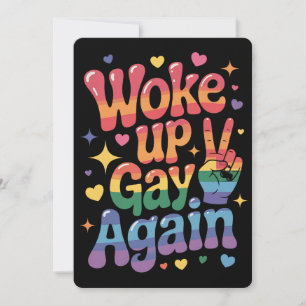 Invitation Réveillez Gay encore Funny LGBTQ Pride Arc-en-ciel