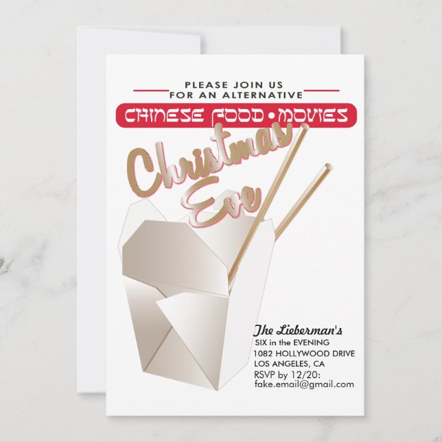 Invitation Réveillon de Noël alternatif (Devant)