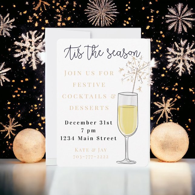 Invitation Réveillon du Nouvel An Tis the Season Holiday (Créateur téléchargé)