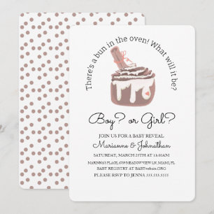 Invitation Révélation de bébé dans le four à pain brioché 