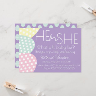 Invitation Révélation de bébé garçon ou fille pour Pâques