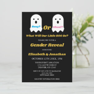 Invitation Révélation de genre de garçon ou de fille Ghoul Ha