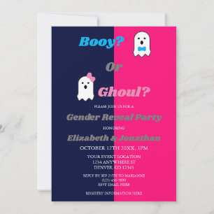 Invitation Révélation de genre de garçon ou de fille Ghoul Ha