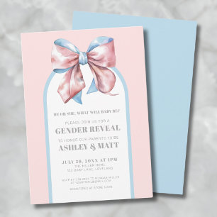 Invitation Révélation De Genre Garçon Ou Fille Rose Et Bleu