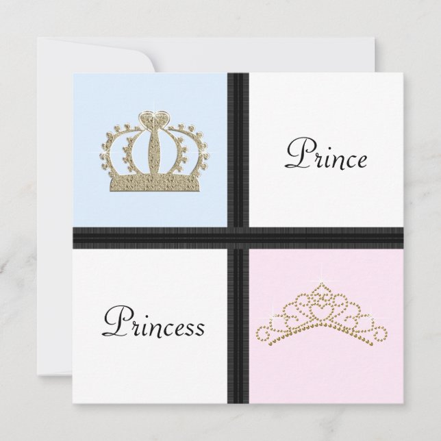 Invitation Révélation de genre Prince et Princesse (Devant)