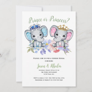 Invitation Révélation de genre Prince ou Princesse